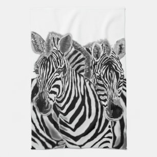 Zebras - Hug - Drawing Tea Towel