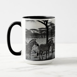 Zebras In Africa Oil Paint, Coffee Mug