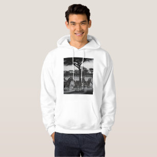 Zebras In Africa Oil Paint, Mens Hoodie