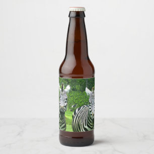 Zebras in Meadow Brew Beer Bottle Label