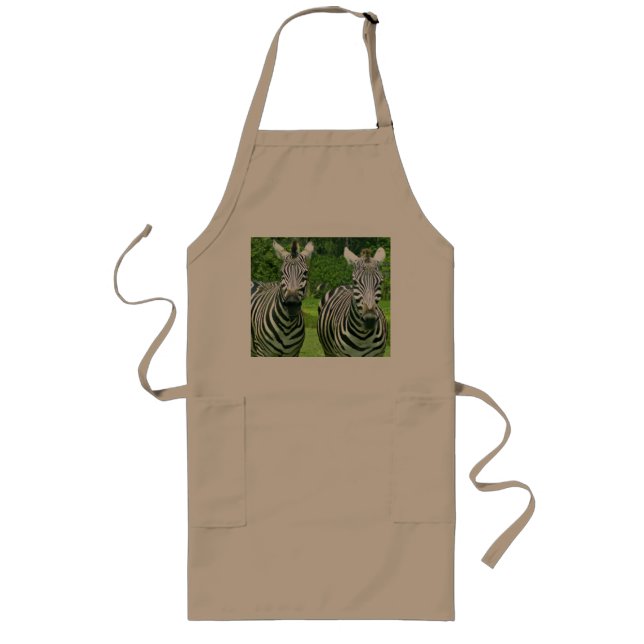 Zebras in Meadow Prep Long Apron (Front)