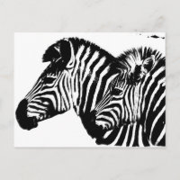 Zebras Modern Black And White Pop Art Template.