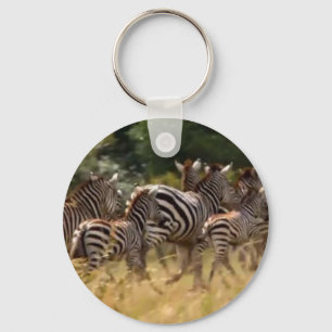 Zebras on the Move: A Journey of a Thousand Miles Key Ring