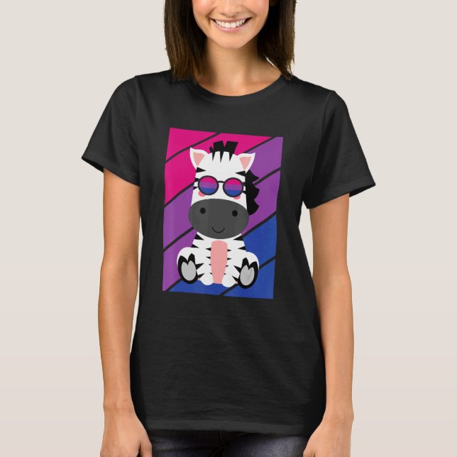 Zebras Pride Bisexual Flag LGBTQ Proud Ally Pride  T-Shirt (Front)