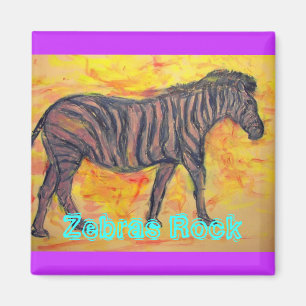 Zebras Rock Magnet