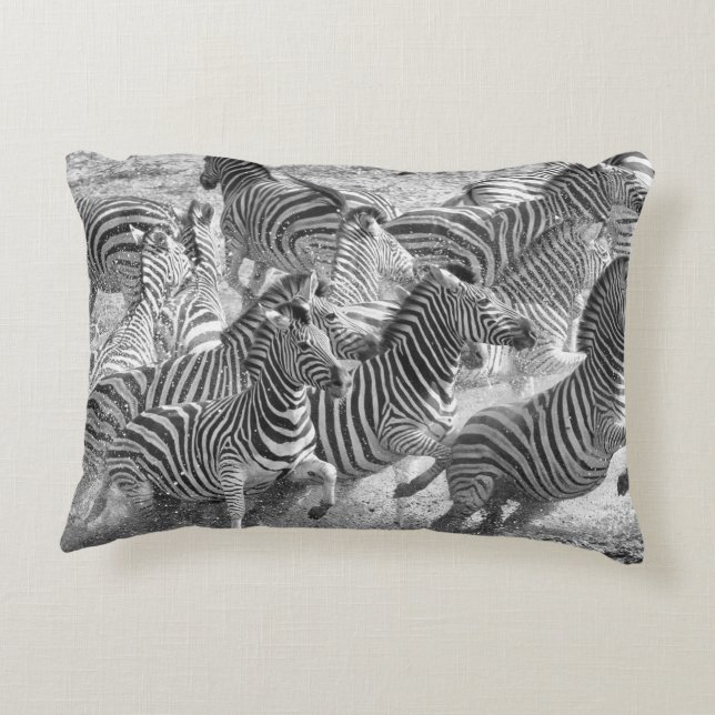 Zebras running decorative cushion (Back)