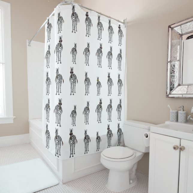 Zebras Shower Curtain (In Situ)