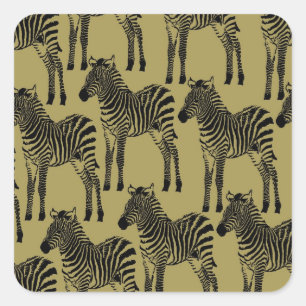 Zebras Square Sticker
