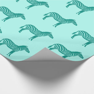 Zebras - Turquoise and Aqua Wrapping Paper