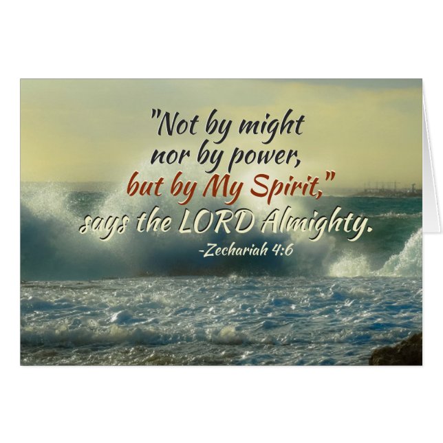 Zechariah 4:6 by My Spirit say the Lord Bible Card (Front Horizontal)