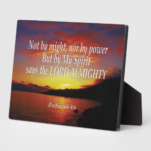 Zechariah 4:6 NOT BY MIGHT NOR BY POWER Christian Plaque