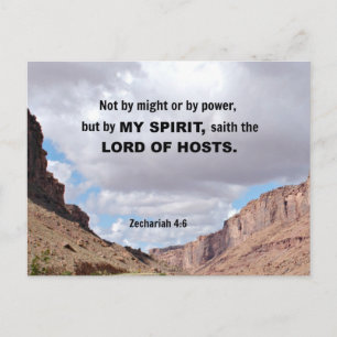 Zechariah 4:6 Not by might, nor by power.... Postcard