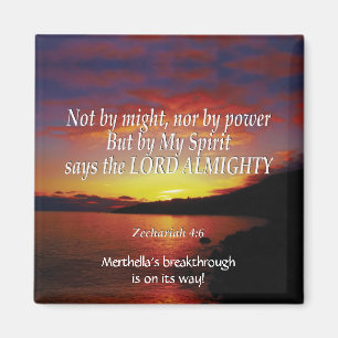 Zechariah 4:6 NOT BY MIGHT Personalised Custom Magnet