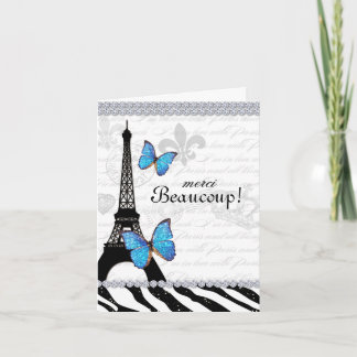 Zee Paris Thank You Eiffel Tower Zebra Butterfly