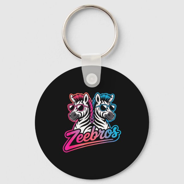 Zeebros Cute Zebra Duo Design For Zebros Lovers  Key Ring (Front)
