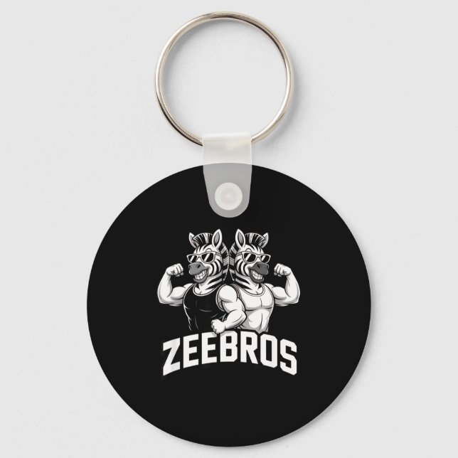 Zeebros Cute Zebra Duo Design For Zebros Lovers  Key Ring (Front)