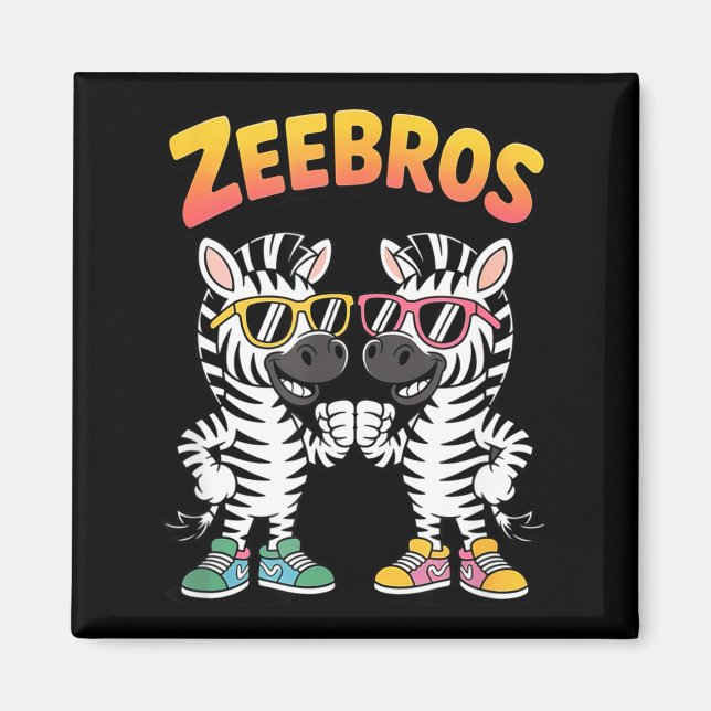 Zeebros Cute Zebra Duo Design For Zebros Lovers  Magnet (Front)