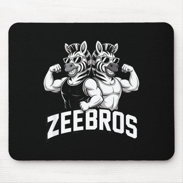 Zeebros Cute Zebra Duo Design For Zebros Lovers  Mouse Mat (Front)