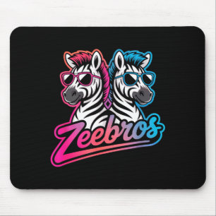 Zeebros Cute Zebra Duo Design For Zebros Lovers  Mouse Mat