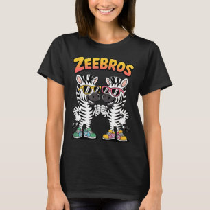 Zeebros Cute Zebra Duo Design For Zebros Lovers T-Shirt