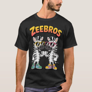 Zeebros Cute Zebra Duo Design For Zebros Lovers  T-Shirt