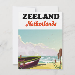 Zeeland Netherlands beach travel poster