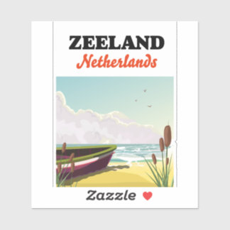 Zeeland Netherlands beach travel poster