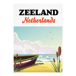 Zeeland Netherlands beach travel poster