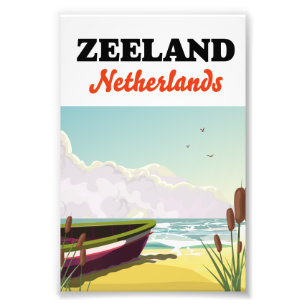 Zeeland Netherlands beach travel poster
