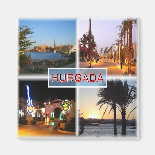 zEG060 HURGHADA, Red Sea, Mosaic, Africa, Fridge Magnet (Front)