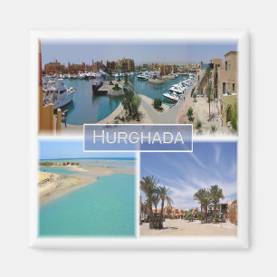 zEG065 mosaic of HURGHADA Red Sea in Egypt, Fridge Magnet