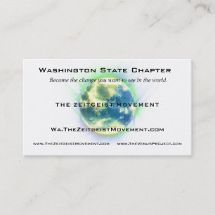 Zeitgeist Movement Globe Business Card