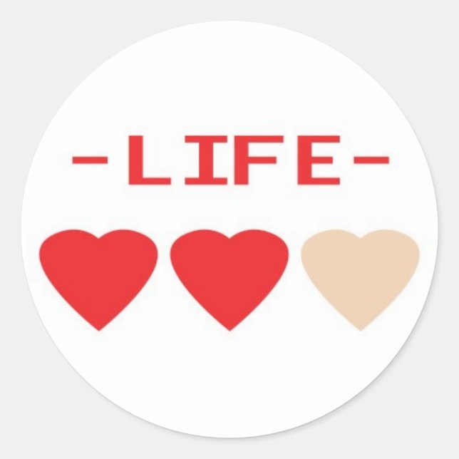 zelda hearts classic round sticker (Front)