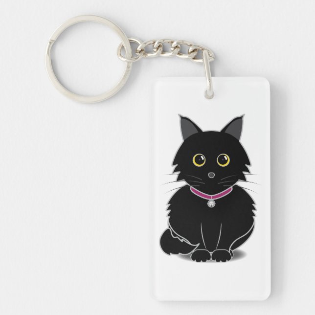 Zelda the Black Cat Keychain (Front)