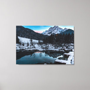 Zelenci springs at dusk canvas print