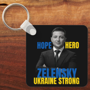 Zelensky Hope Hero Ukraine Strong Key Ring