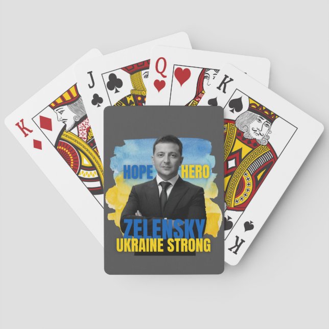 Zelensky Hope Hero Ukraine Strong  Playing Cards (Back)