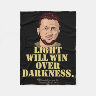 Zelensky Quote Light Will Win Ukrainian President Fleece Blanket