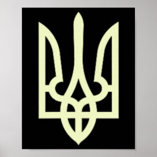 Zelensky Signature Green With Ukrainian Coat Of Ar Poster