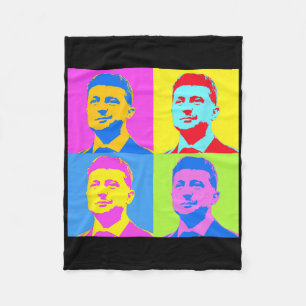 Zelensky Stand With Ukraine Ukrainians Support Pop Fleece Blanket