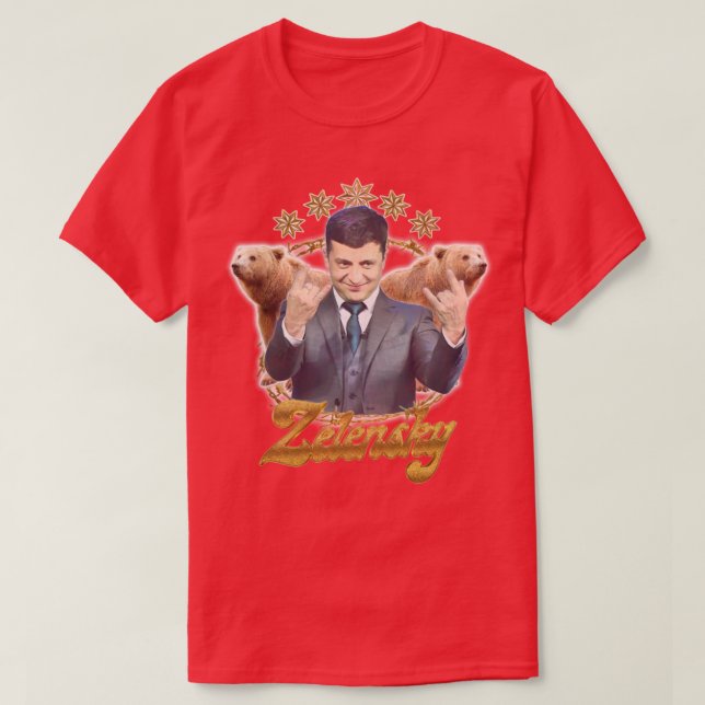 Zelensky Ukraine Retro Fan Art Design2 T-Shirt (Design Front)