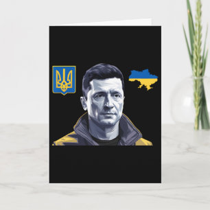 Zelensky Ukraine Vintage Ukrainian Flag Support Uk Card