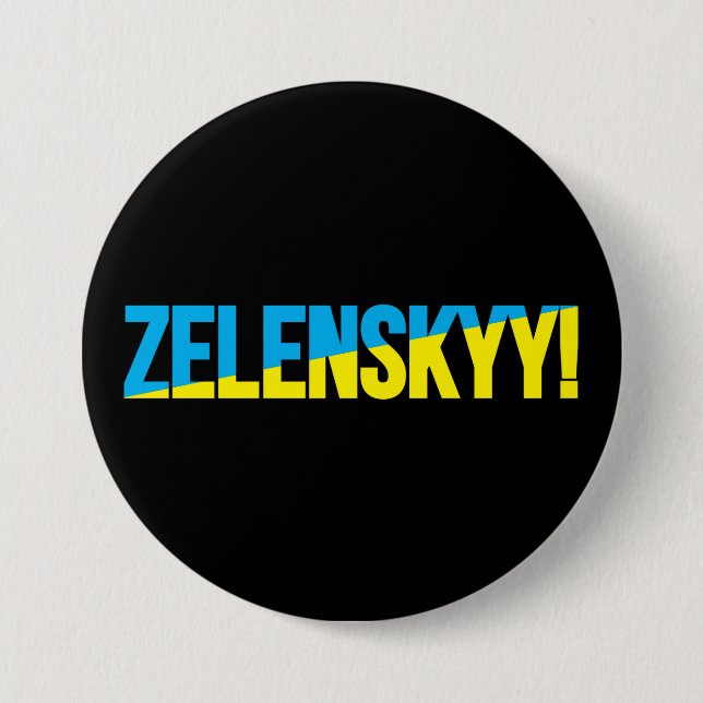 ZELENSKYY! BUMPER STICKER CAR MAGNET 7.5 CM ROUND BADGE (Front)