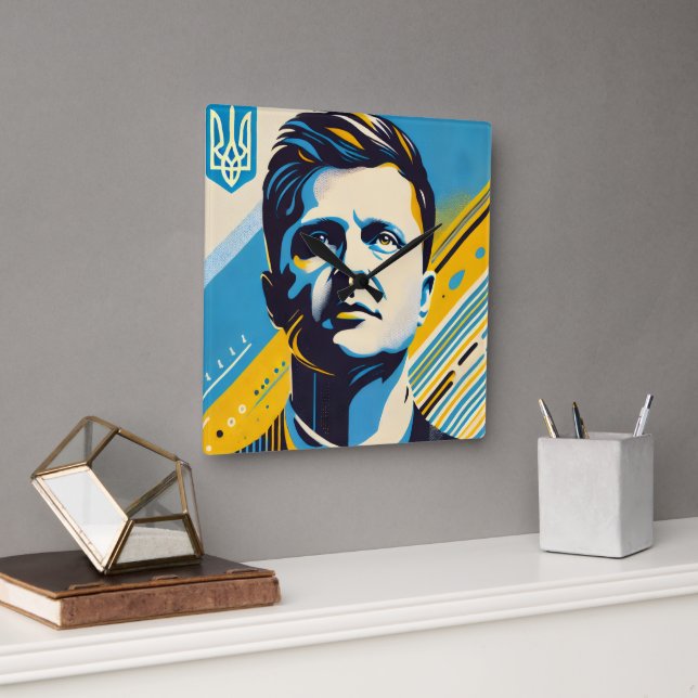 Zelenskyy Pop Art Wall Clock (Office)