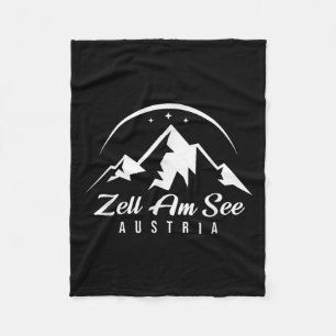 Zell Am See Austria Ski Resort Skiing Snowboarding Fleece Blanket