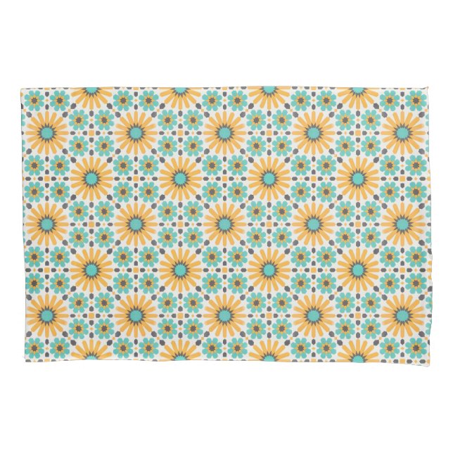 Zellige Radiance: Colourful Andalusian Geometry Pillowcase (Front)