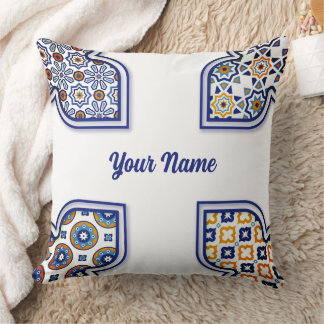 Zellij Moroccan Mosaic Throw Pillow – Traditional