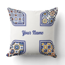 Zellij Moroccan Mosaic Throw Pillow – Traditional
