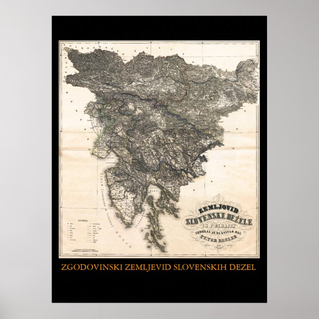 Zemljovid Slovenske dezele in pokrajin Poster (Front)
