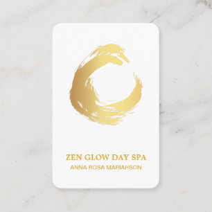 *~* Zen Abstract Gold Brush Meditation Reiki Yoga Business Card